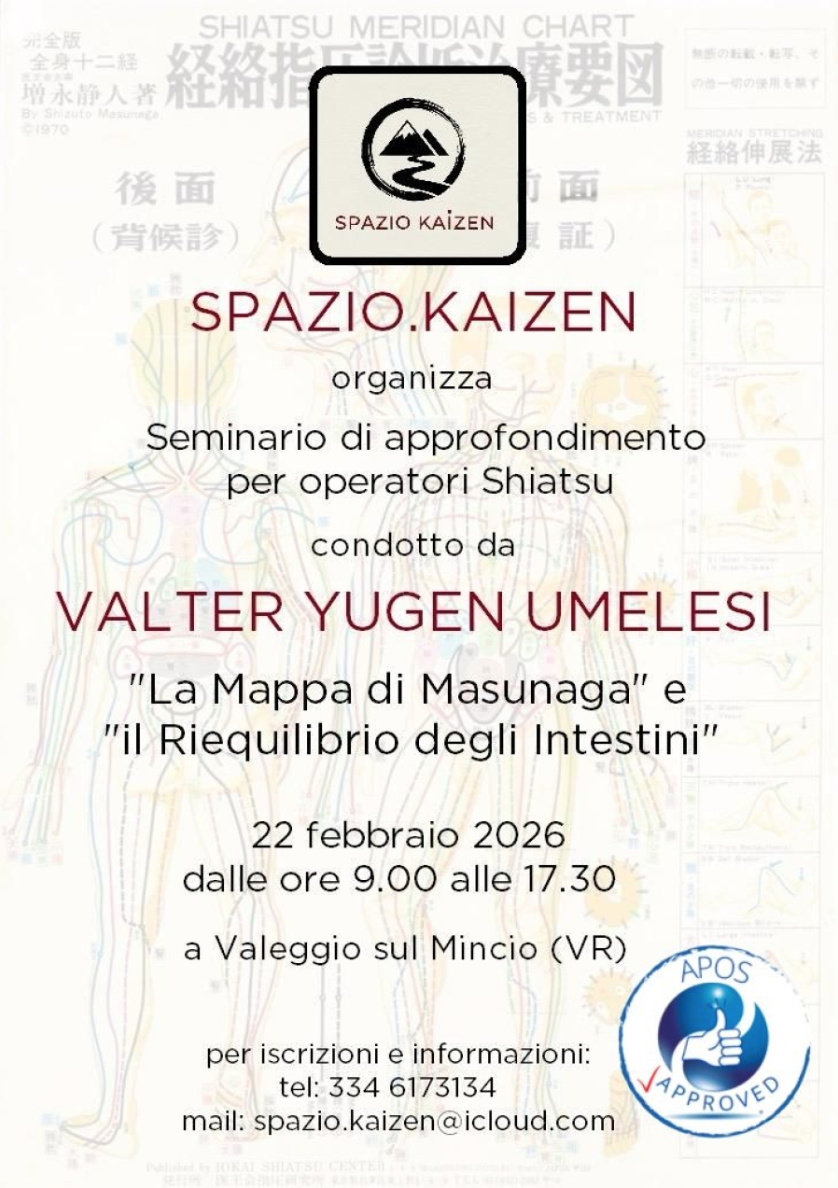 NON PIÙ DISPONIBILE - "La Mappa di Masunaga" e il "Riequilibrio degli Intestini"